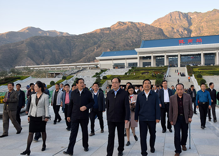 全國、省市政協(xié)委員體驗(yàn)蘭渝鐵路、視察階州廣場
