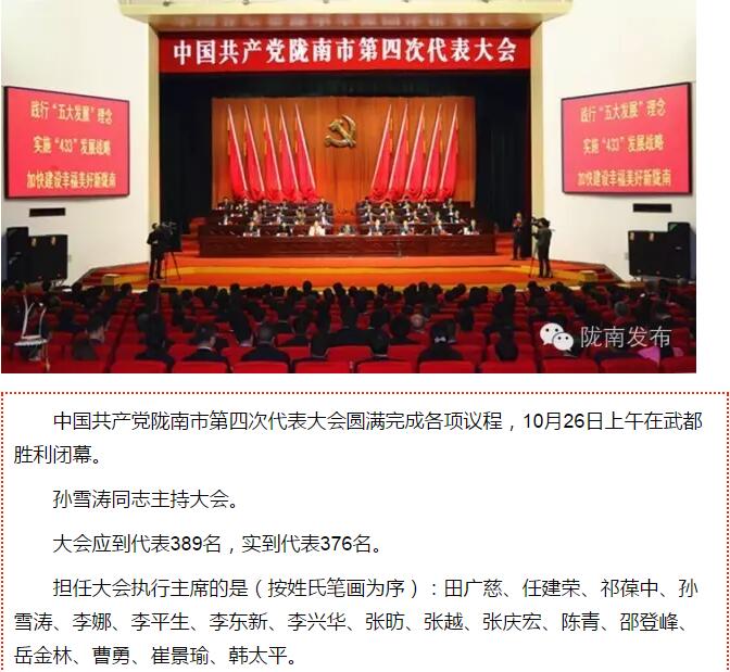 市第四次黨代會勝利閉幕！選出新一屆領(lǐng)導(dǎo)班子