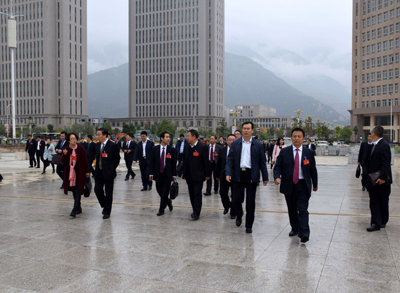 政協(xié)隴南市第四屆委員會(huì)第一次會(huì)議委員參觀階州廣場