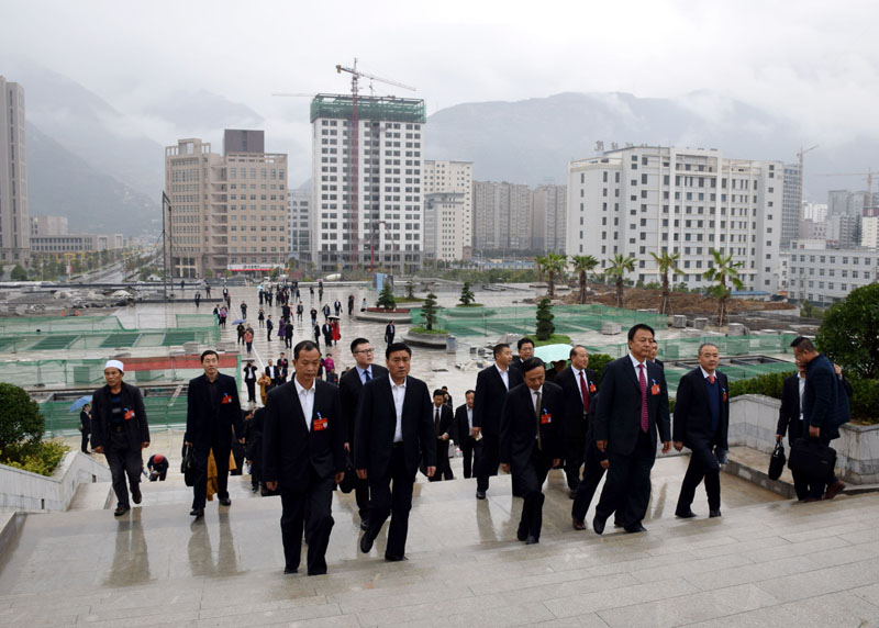 政協(xié)隴南市第四屆委員會(huì)第一次會(huì)議委員參觀階州廣場