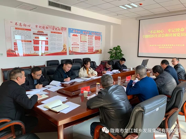 市龍江集團(tuán)黨支部召開“不忘初心、牢記使命”專題組織生活會和民主評議黨員會議